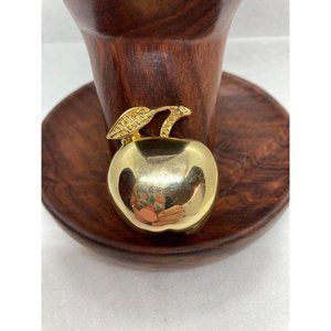 Vintage Gerry's Gold Tone Shiny Apple MCM Brooch Lapel Pin